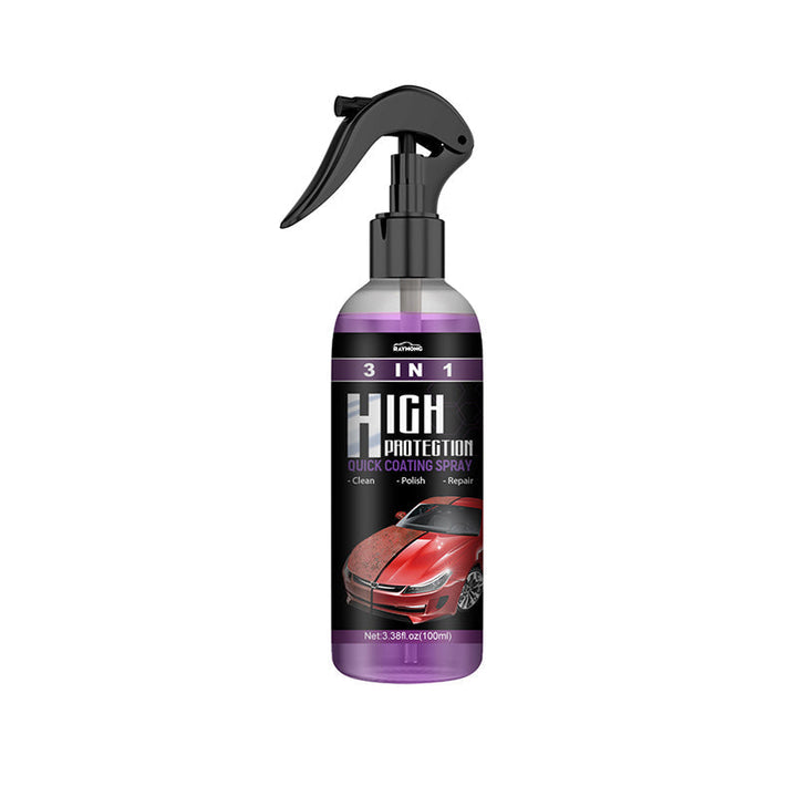 Automotive 3-in-1 quick coat spray 100ml bottle with 'High Protection' label
