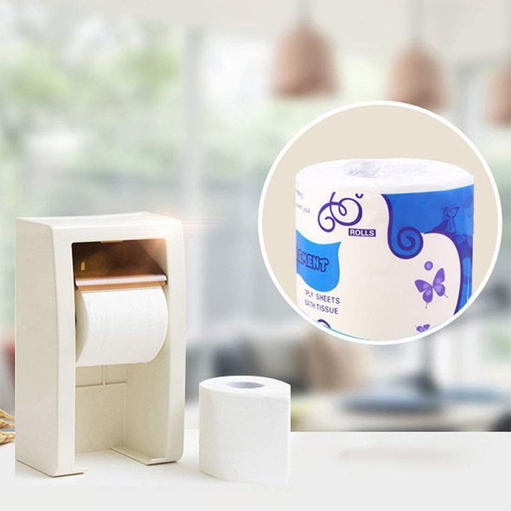 White 3-ply toilet paper, soft, strong, and septic-safe for daily comfort
