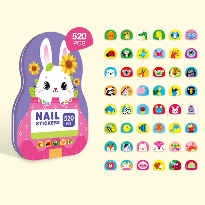 Variety of safe and easy-to-apply Kids Fun Nail Art Decal Stickers for creative DIY nails