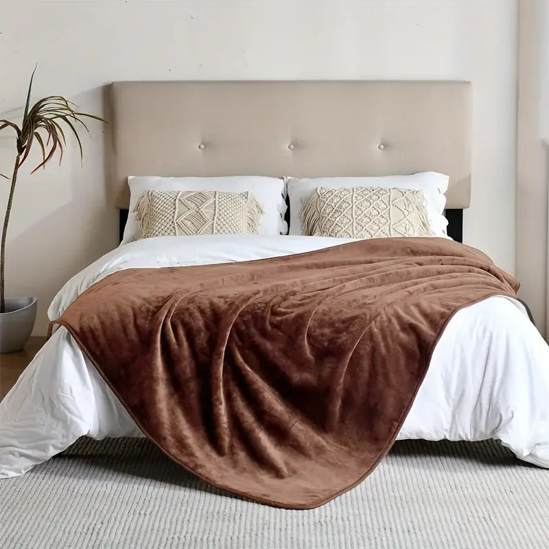 "Soft waterproof intimacy blanket providing comfort and protection, available in various sizes and attractive colors."