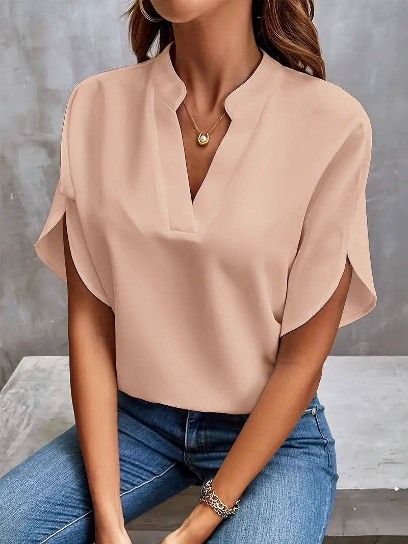 Women's lightweight blouse with elegant design, versatile for any occasion, shown in a range of colors, perfect for layering.