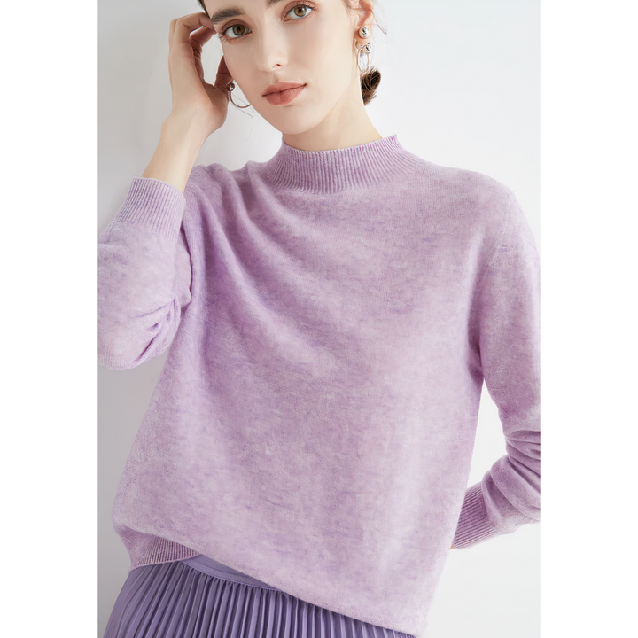 "Women's red cashmere sweater Evelina, luxurious knitwear with elegant design and unmatched softness, ideal for all seasons."