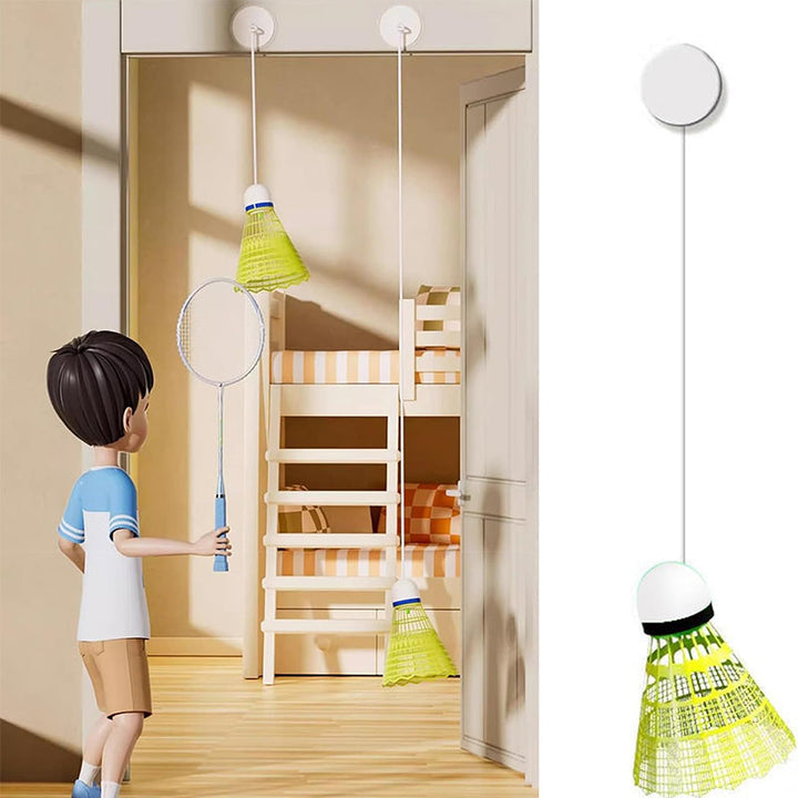 Compact Badminton Training Rebounder Kit with easy assembly, ideal for indoor sports practice.