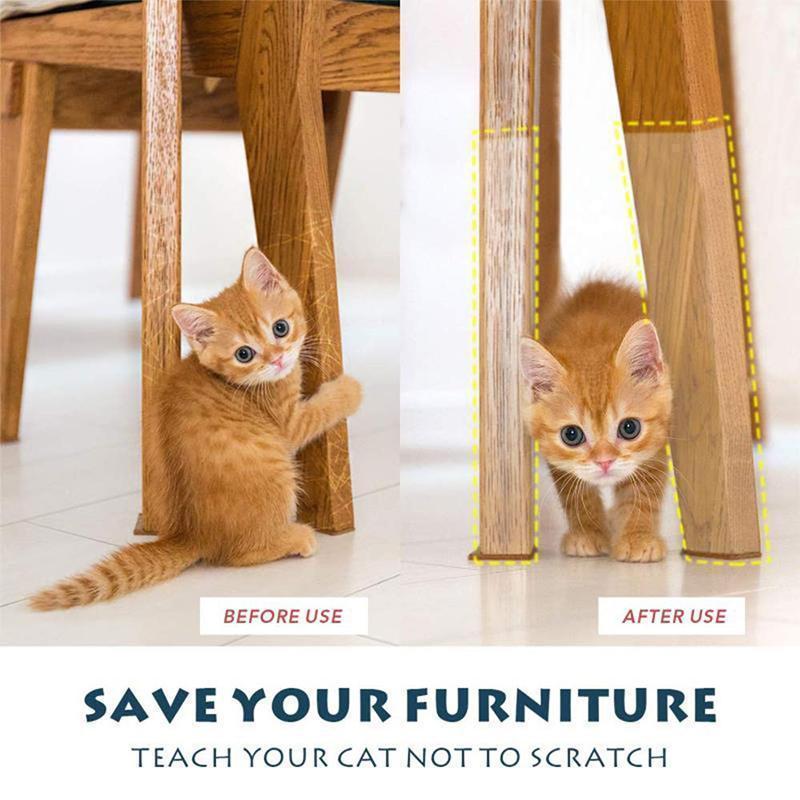 Pack of Clear Cat Furniture Protector Tape with 'Scratch Barrier' text, highlighting pet-friendly furniture protection.