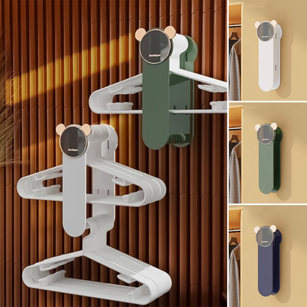 White collapsible wall hanger storage, a clean and functional addition to any laundry room.