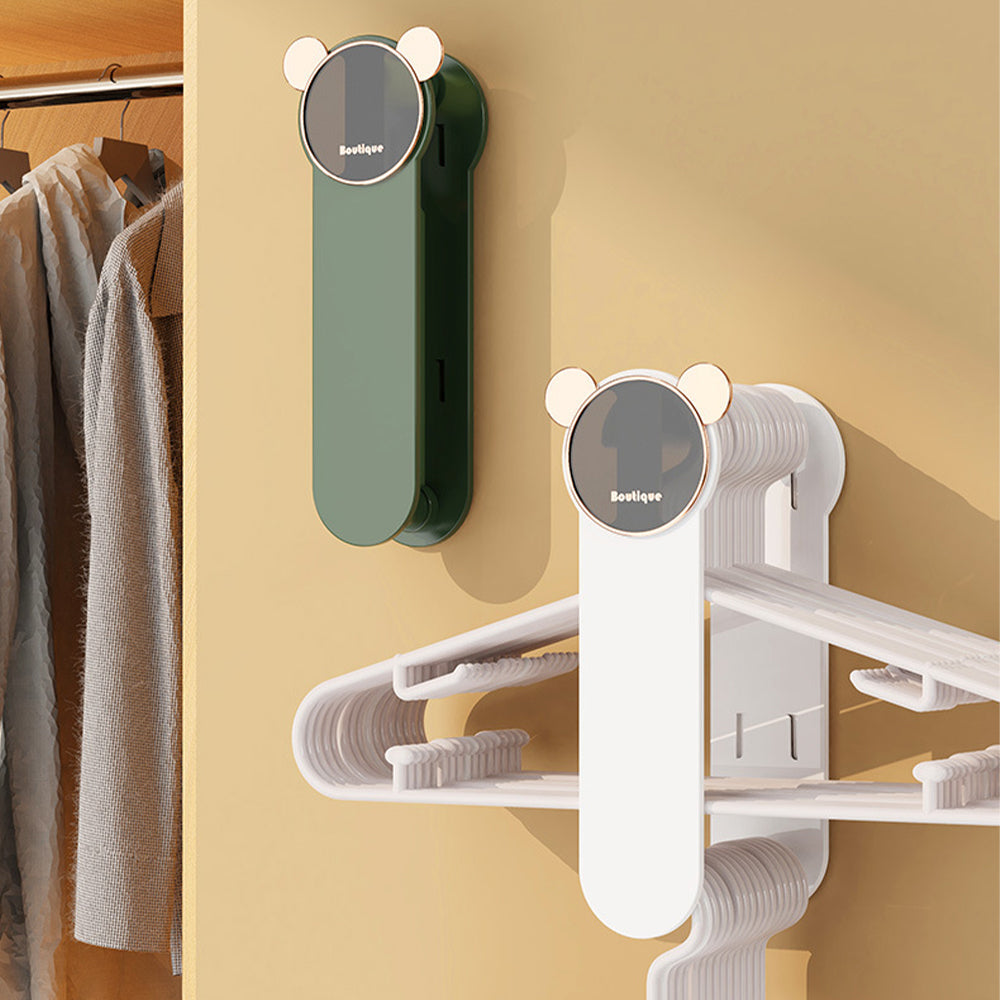 Foldable hanger organizer, perfect for small spaces, keeping hangers neatly stored and accessible.