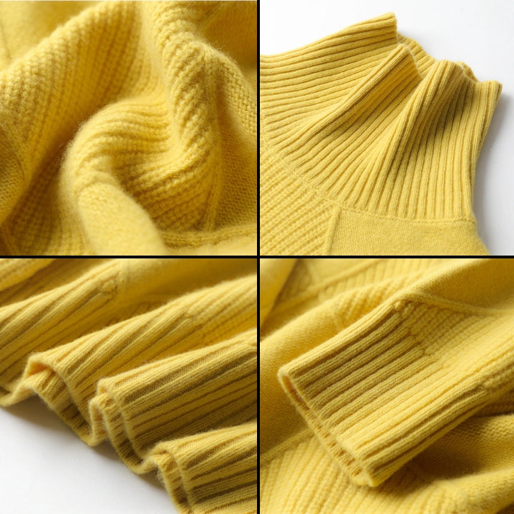 Model wearing a women's cozy oversized ribbed knit sweater, ideal for fall