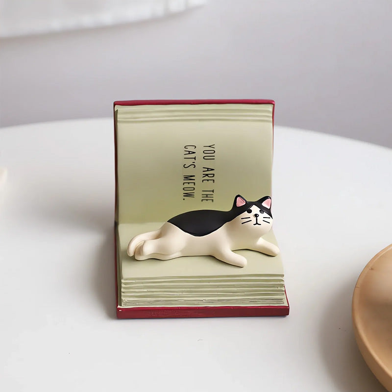 Unisex resin cat phone stand, an adorable and practical tech accessory for your desk or nightstand