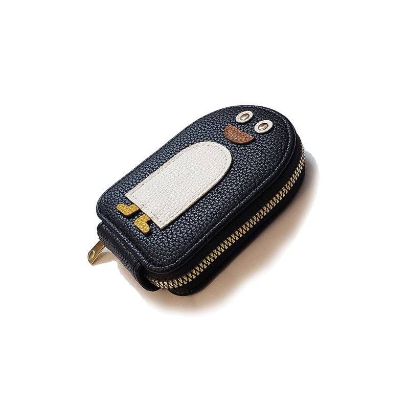 Women's versatile PU leather wallet: cardholder, coin purse, and cute penguin design.