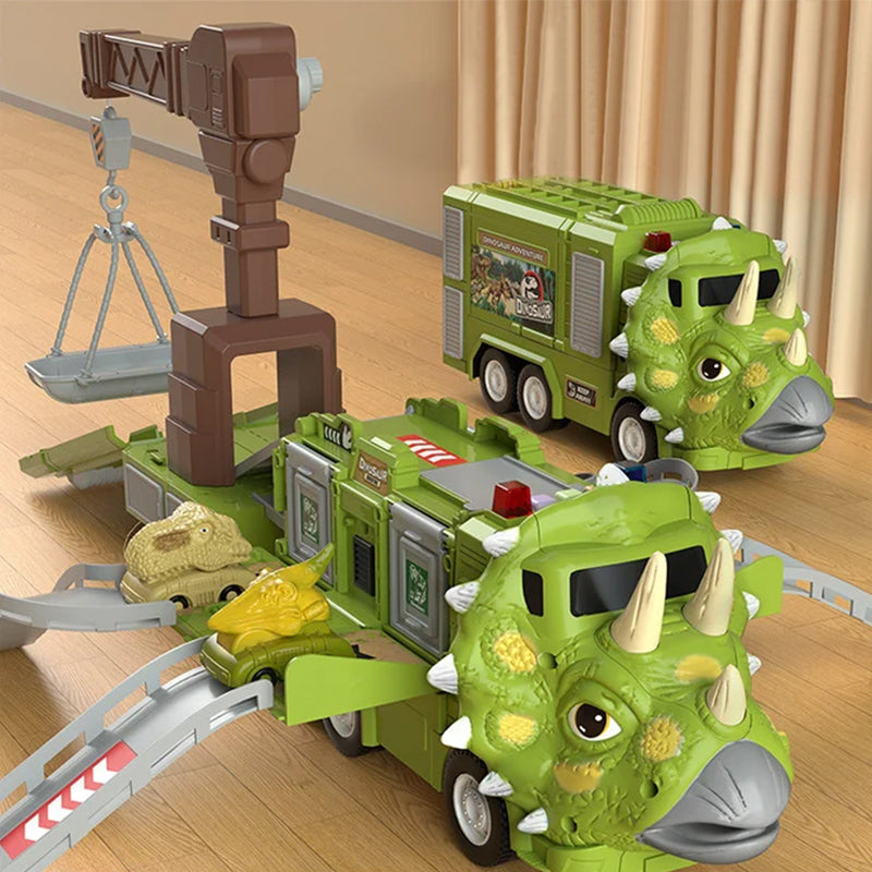 Unique dinosaur transforming truck and track set, a fantastic educational gift for active kids