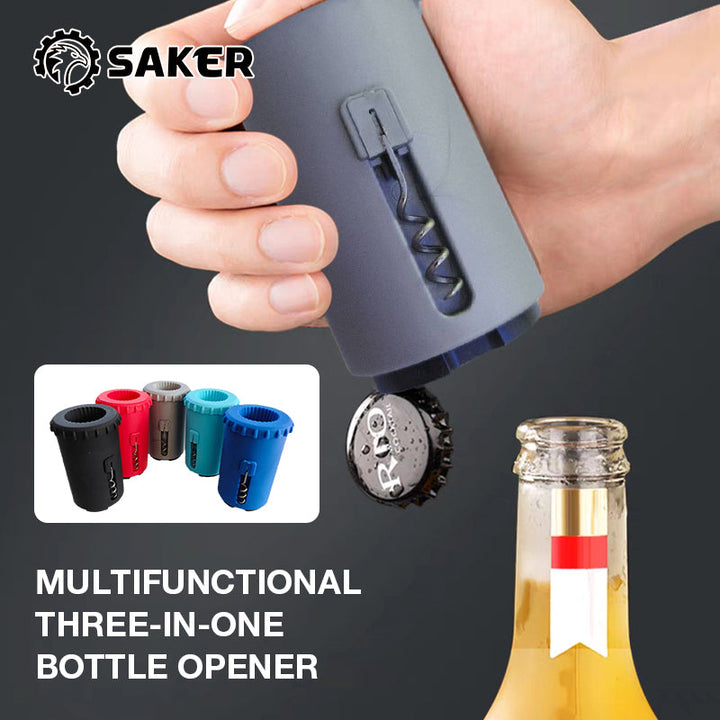 Effortless push down bottle opener, stainless steel, for home & bar, kitchen gadget