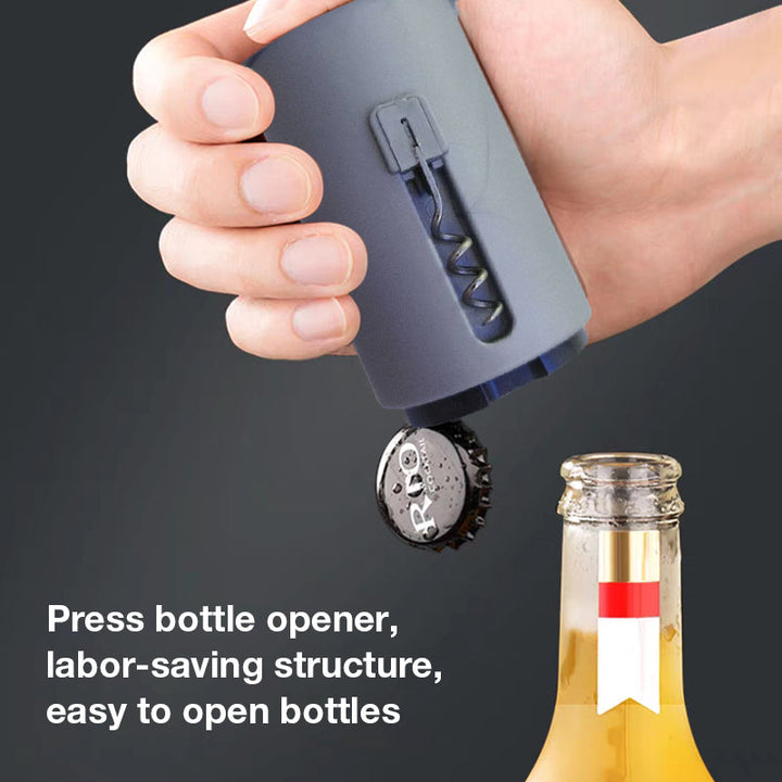 Stylish stainless steel push down bottle opener, great for beverages, easy to use