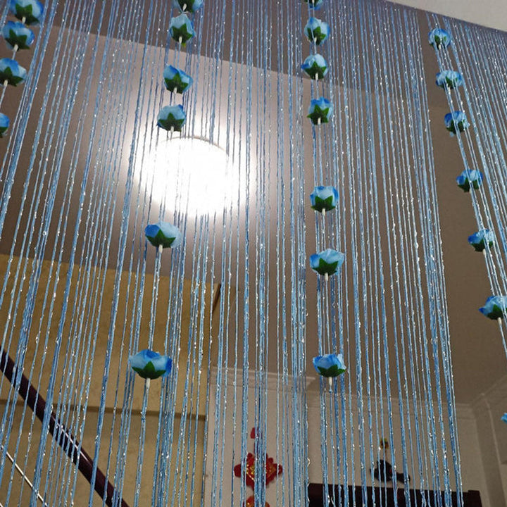 Rose Thread Tassel Door Curtain, providing an elegant privacy solution for doors
