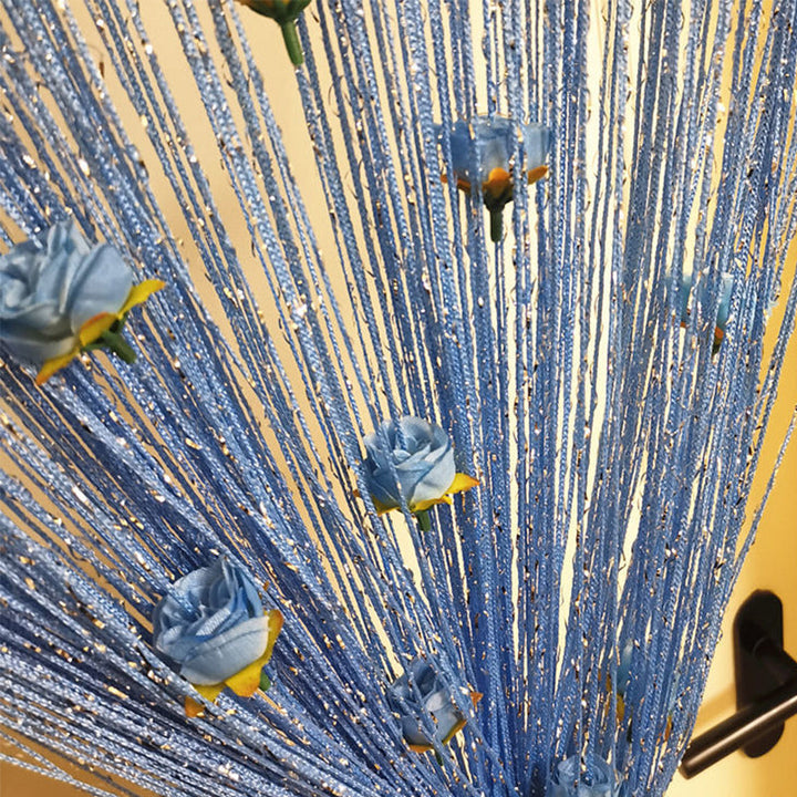 Elegant Rose Thread Tassel Door Curtain, offering a subtle and stylish separation