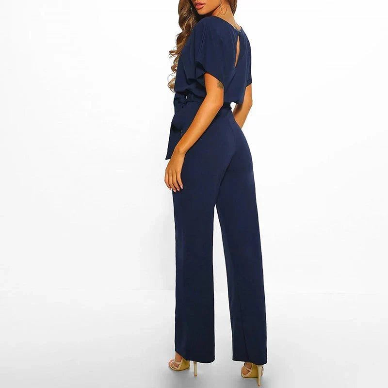New elegant women's jumpsuit with a slim waist, a comfortable one-piece for modern fashion.