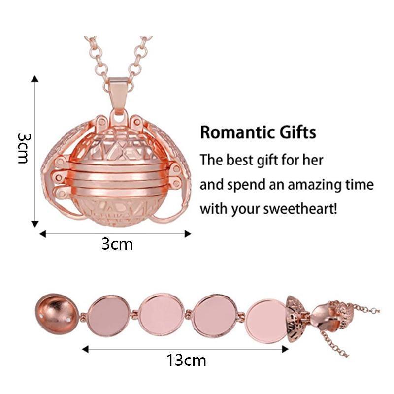 Close-up of an expanding angel wing photo locket, a beautiful and meaningful jewelry accessory.