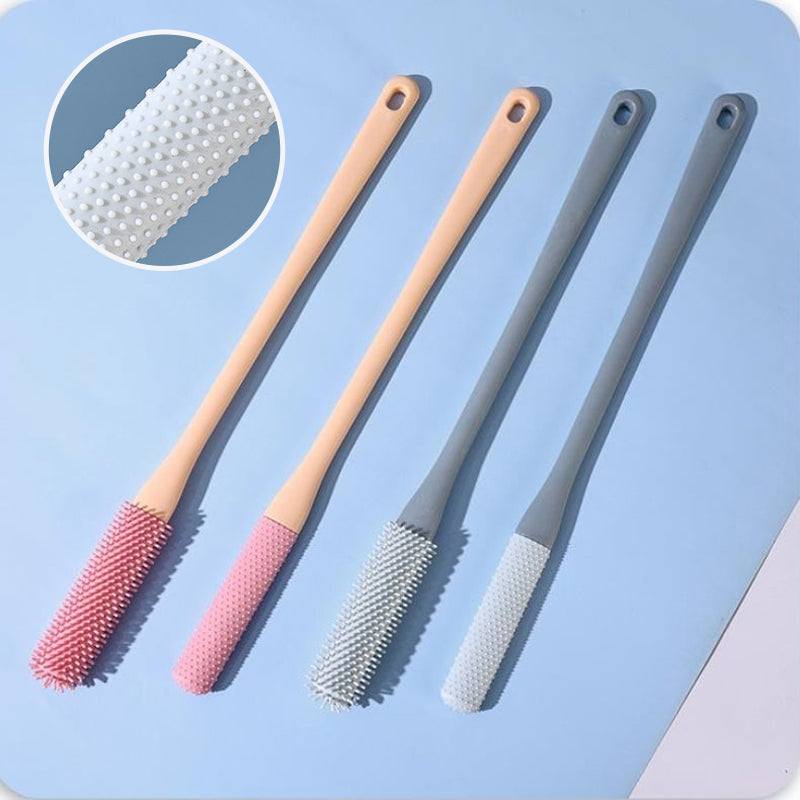 Set of two foot brushes: one large cleaning brush and one small precision anti-itch brush