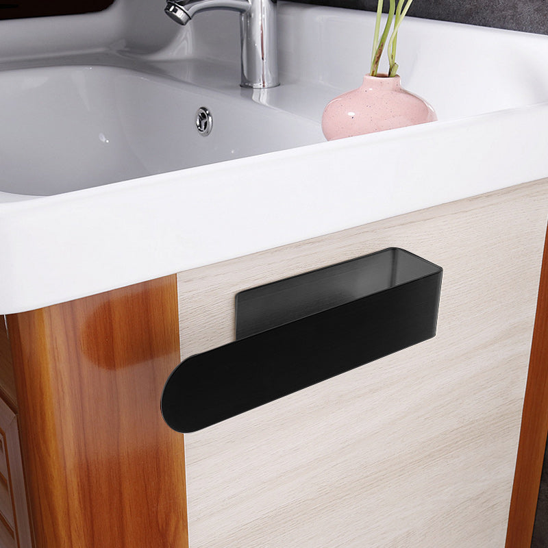 Silver adhesive towel rack, stainless steel, robust for kitchen towel storage.