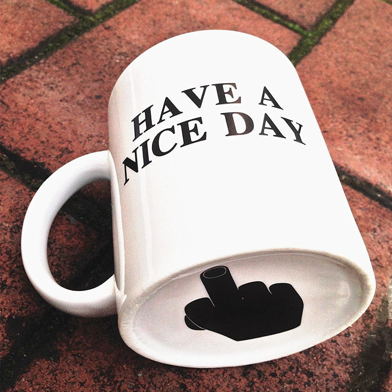 Ceramic mug with a comical design, great for a coworker gift