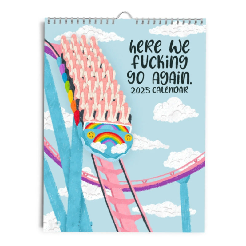 Humorous Sweary Wall Calendar 2025, funny wall decor for home or office, bold text design