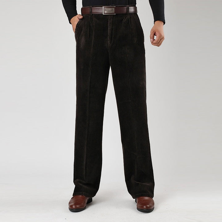 Men's Casual High-Waist Pleated Pants