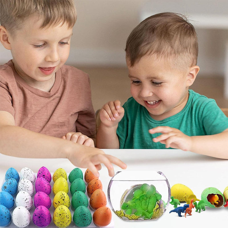 Assortment of dinosaur hatching eggs with excavation tools, surprise toys for children