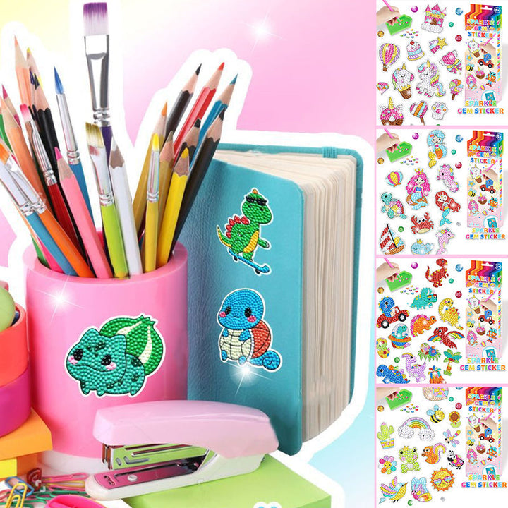 Princess cartoon diamond art kit for kids, a DIY craft project fostering creativity and fine motor skills