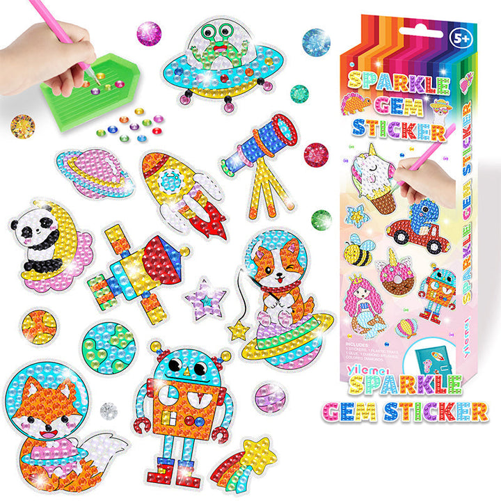Sparkling cartoon unicorn diamond painting kit for kids, a delightful DIY educational craft set