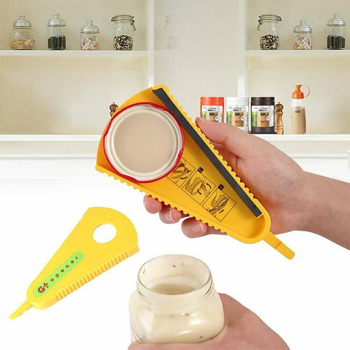 Household kitchen utensil: an anti-slip, easy grip opener for various jar and bottle sizes
