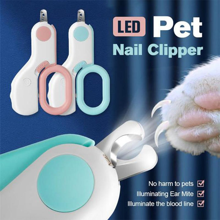 LED Pet Nail Clipper for dogs and cats, illuminating the quick for safe, precise grooming