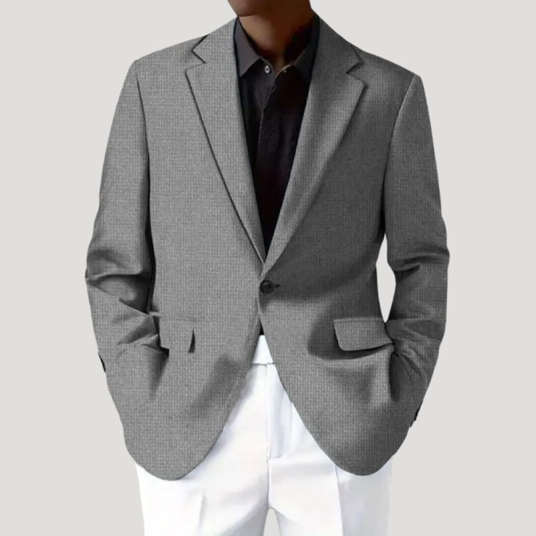 Light blue men's textured tailored blazer, perfect for smart casual occasions