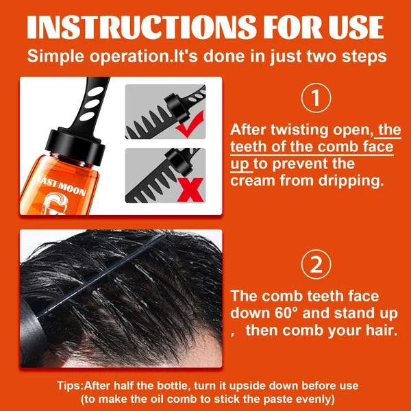 Close-up of mens styling gel comb, featuring integrated hair gel for easy hair styling and grooming