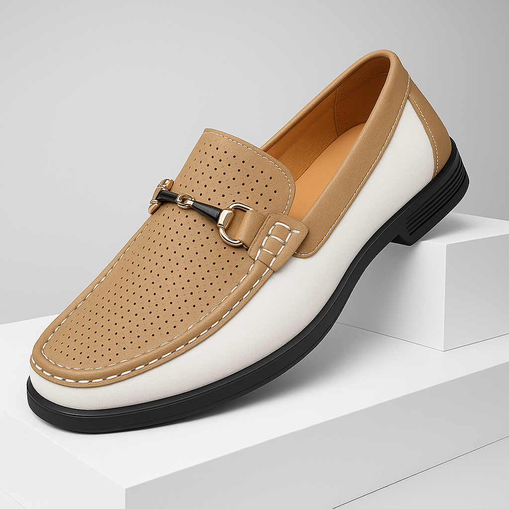 Men's slip-on bit loafers in distressed leather, comfortable and stylish