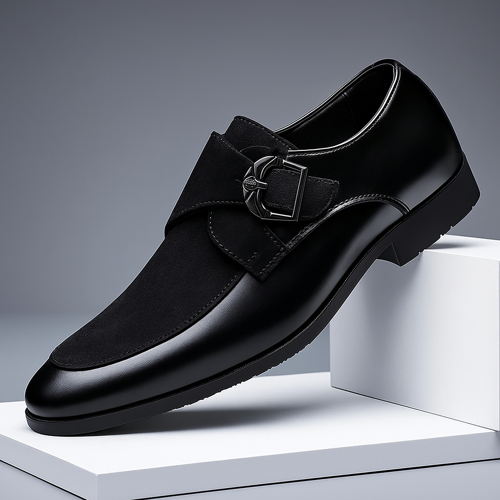 Dark brown suede buckle loafers for men, featuring a stylish design ideal for any smart casual outfit.