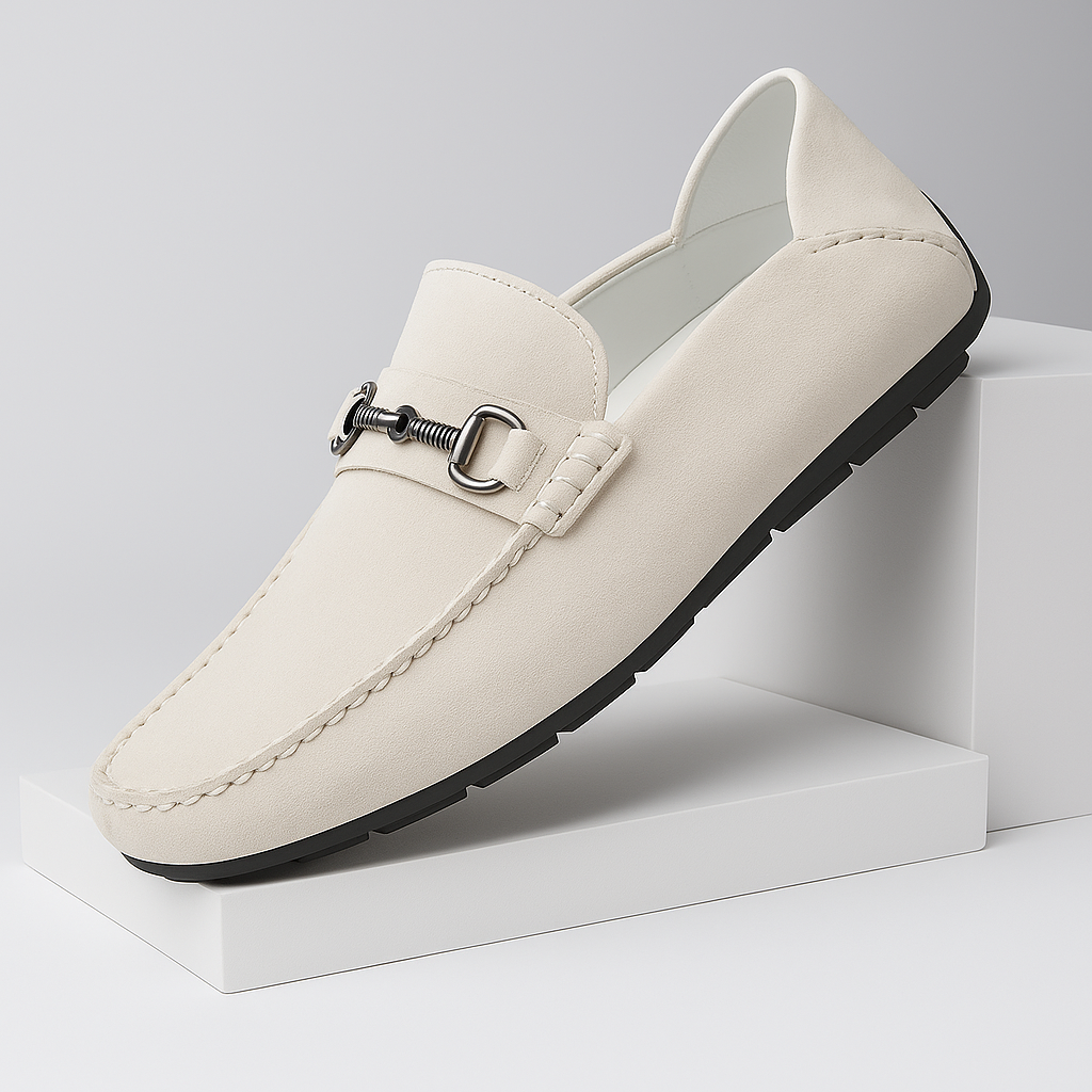 Tan men's suede bit loafers, versatile and comfortable, ideal for spring and summer men's fashion
