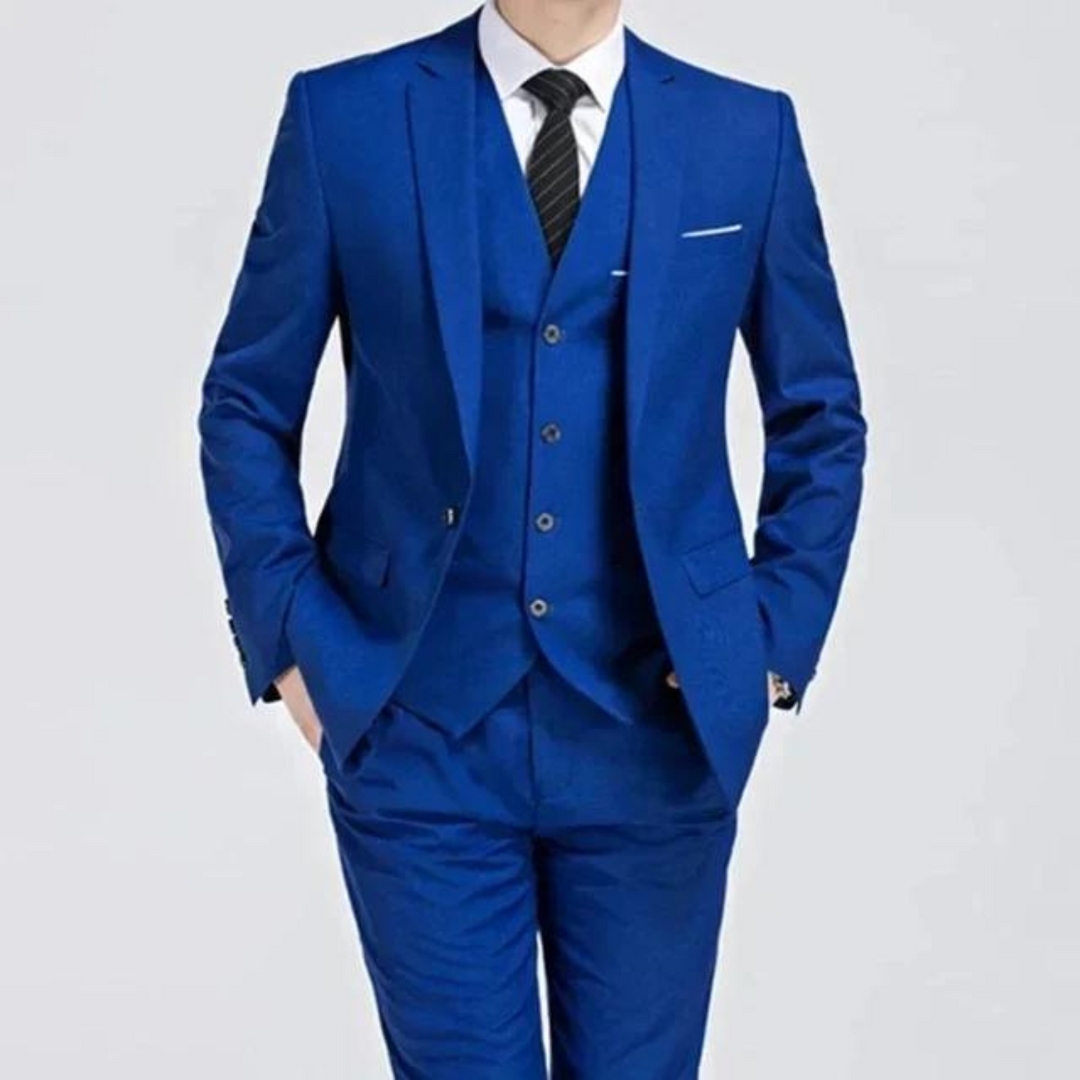 Stylish purple three-piece suit for men, a classic spring choice for business & special occasions