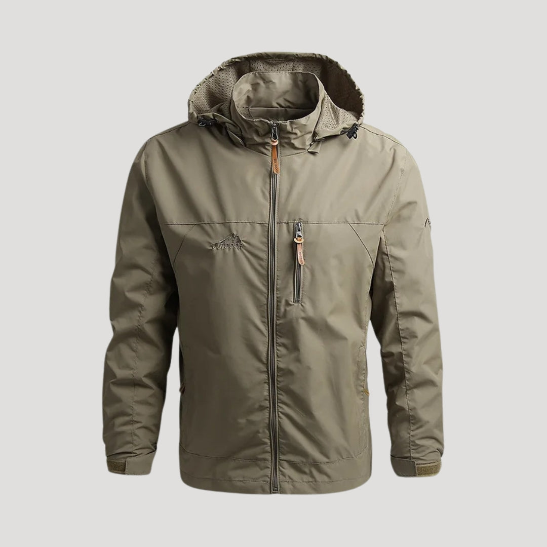Lightweight men's hooded windbreaker, ideal activewear for outdoor adventures and travel