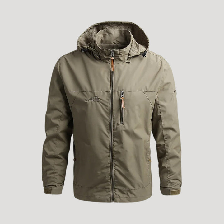 Lightweight men's hooded windbreaker, ideal activewear for outdoor adventures and travel