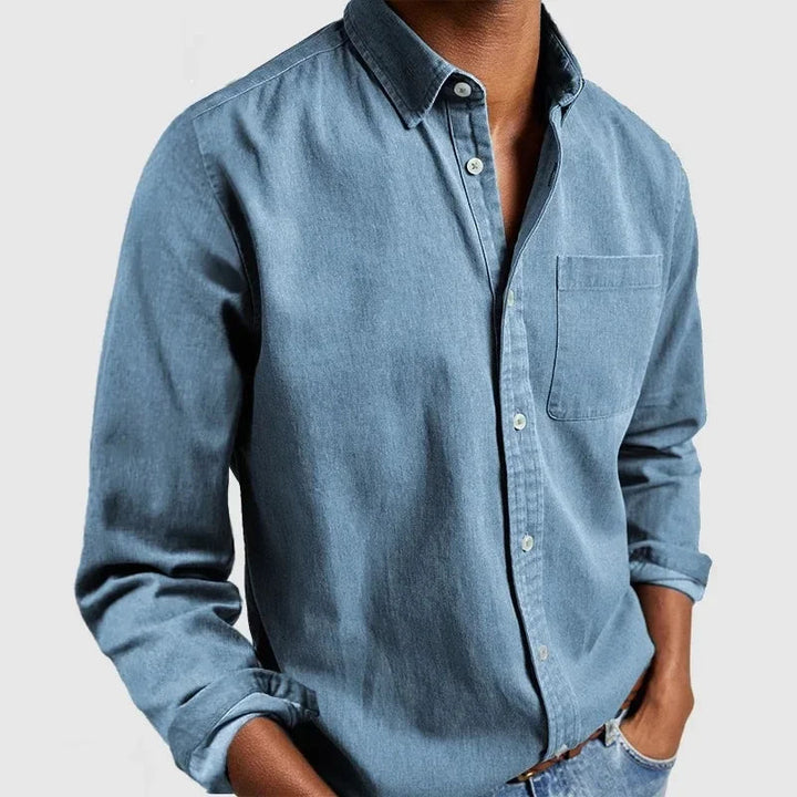Sophisticated men's long sleeve casual button-down shirt. Versatile for work, weekends, and smart casual.