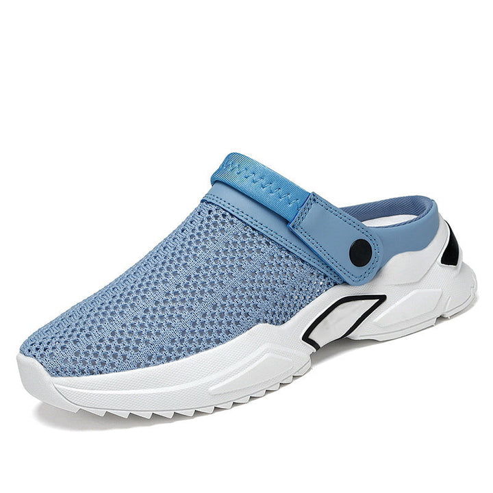 Men's pain relief sandals, showcasing the orthopedic arch support feature.