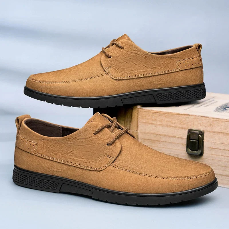 Elegant Men's Brown Leather Slip-On Loafers, a classic choice for sophisticated men's footwear