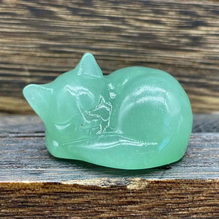Natural stone sleeping cat, minimalist design, suitable for any decor style, spiritual animal figurine