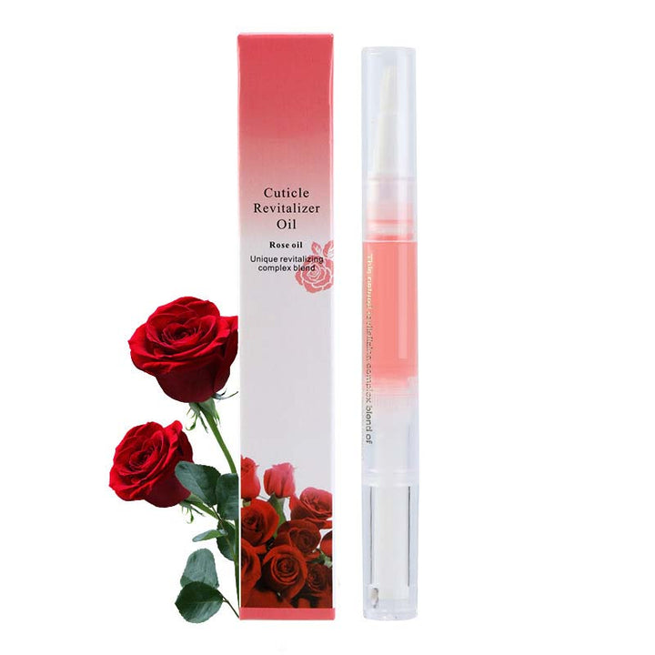 Nourishing Nail Growth & Strengthening Cuticle Oil bottle on a display shelf, salon quality.