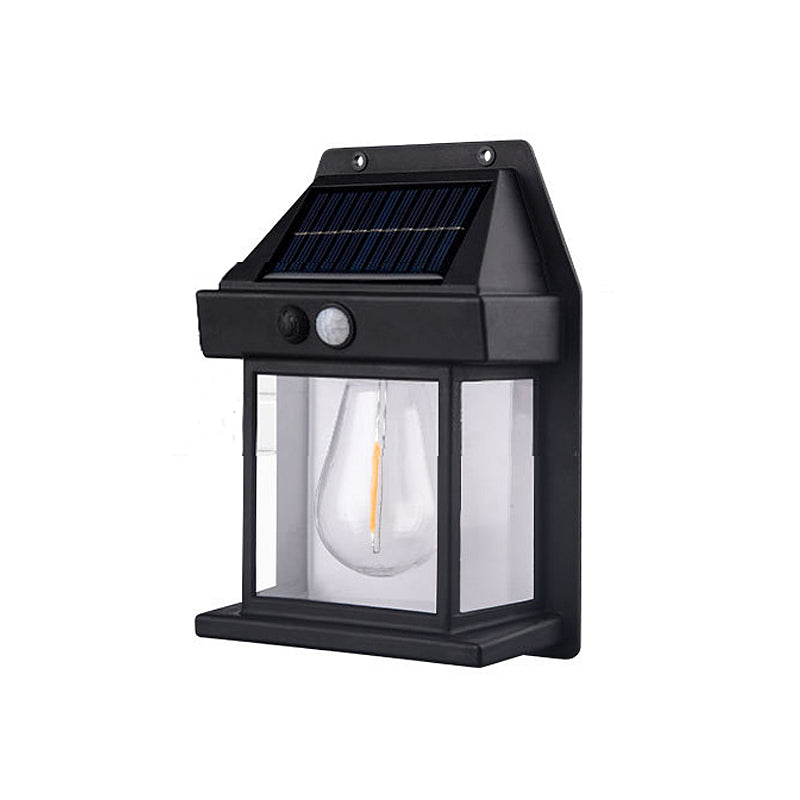 Solar light kit for outdoor walls, includes motion sensor for security