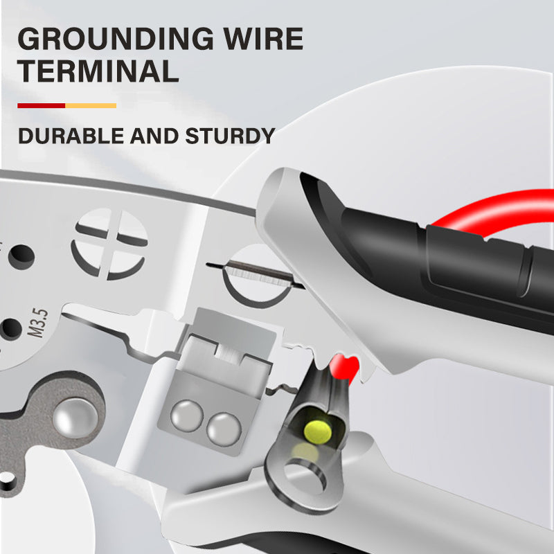 Wire stripper with an angled head, designed for comfortable use in tight spaces by professionals.
