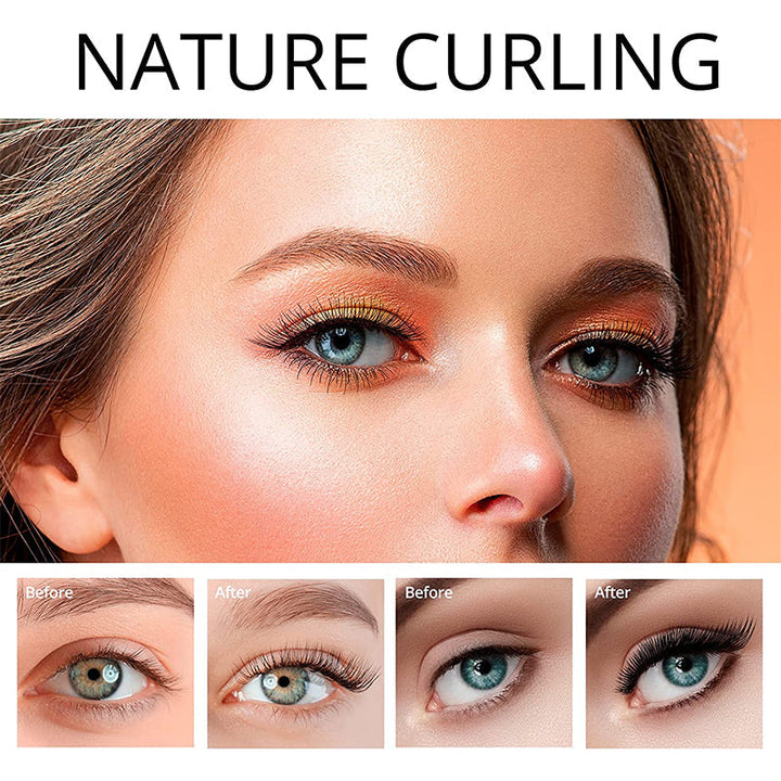 Detail shot of the heated comb on the electric eyelash curler, ensuring gentle and precise curling