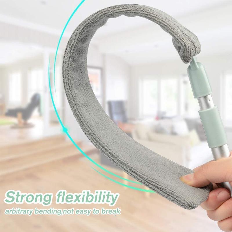 Extendable microfiber dust cleaner mop for gaps, ideal long-reach cleaning tool for dust and cobwebs
