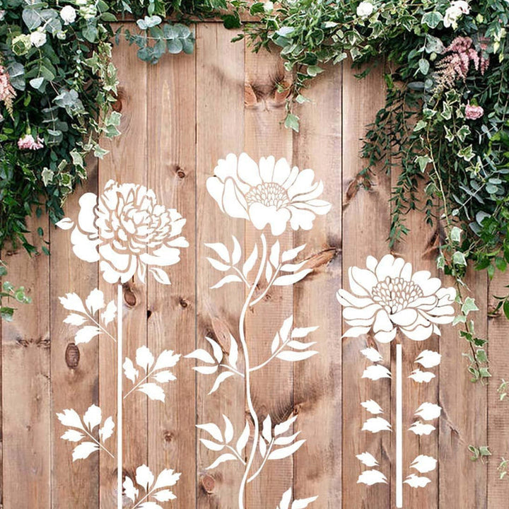 Reusable DIY Decorative Stencil Set for Walls & Crafts, floral design, multiple patterns