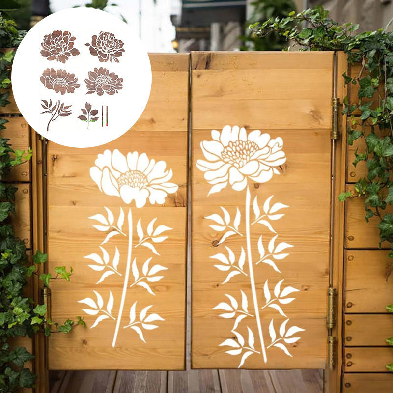 Decorative Stencil Set for Walls & Crafts displayed with colorful paints, giftideas for crafters