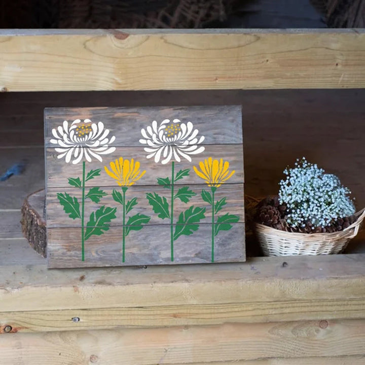Detail shot of the intricate floral patterns in the DIY Decorative Stencil Set, craftsupplies